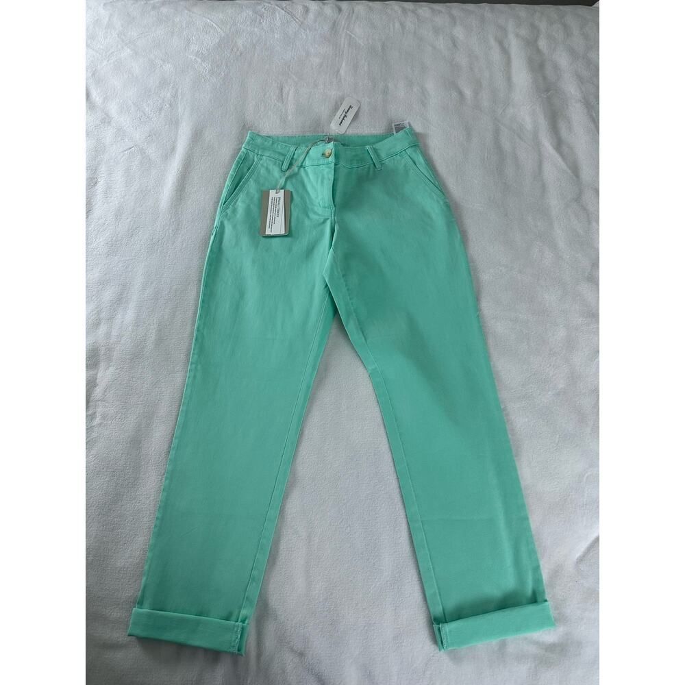 Tommy Bahama Borclay Slim Boyfriend Capri size 0 Dusty Teal NWT